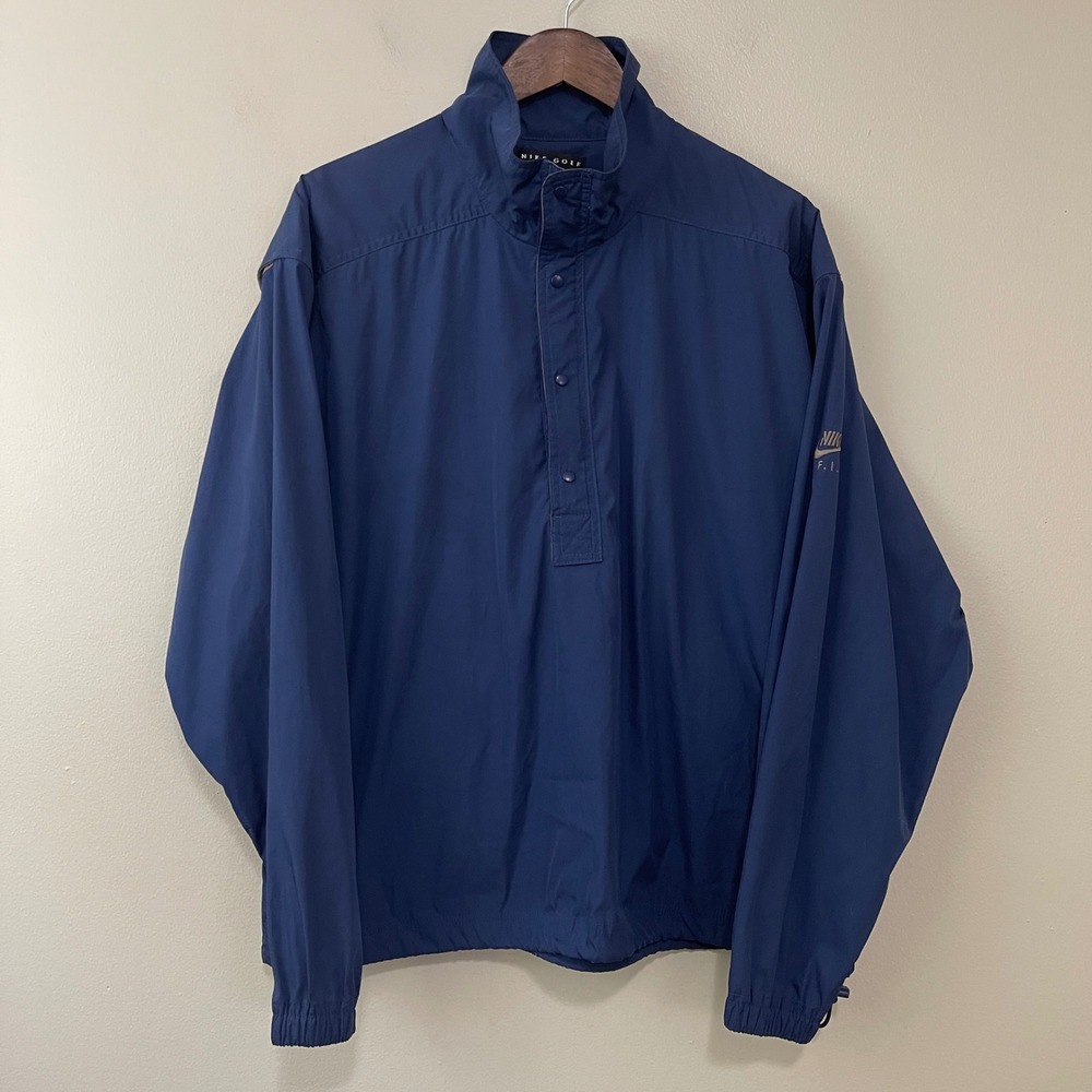 VTG Nike Golf F.I.T. Pullover Windbreaker Jacket Mens Medium‎ Blue Lightweight